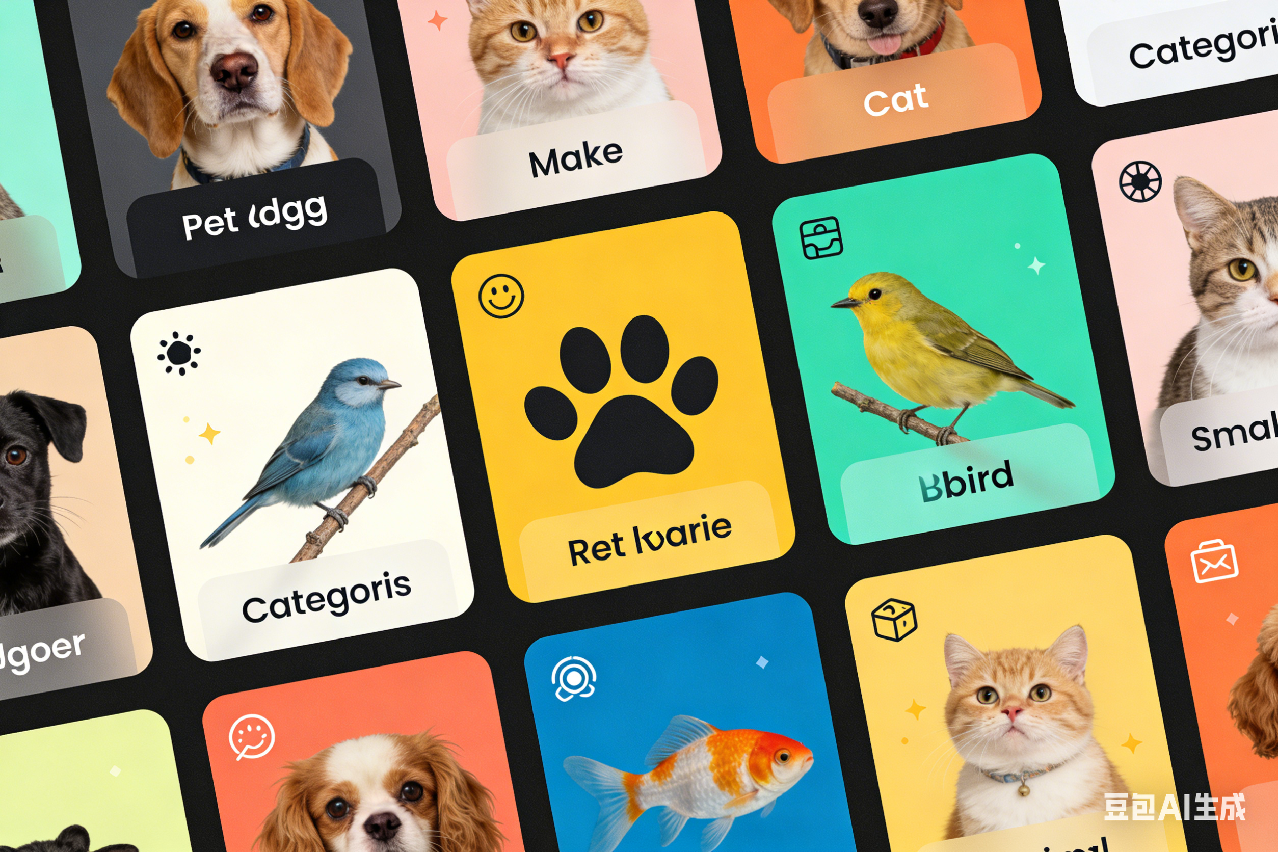 Different types of pets (mobile view)